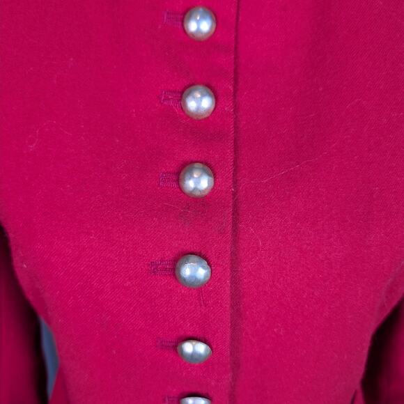 Vintage Harve Bernard by Bernard Holtzman Wool Overcoat Red with Gold Buttons XS - Picture 6 of 16